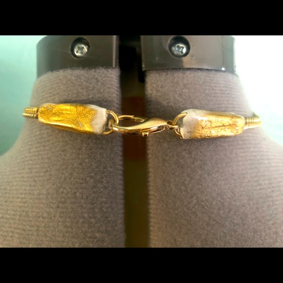 SOLD - ADINA MILLS GREEN OPAL AND GOLD CHAIN STATEMENT NECKLACE - One of a Kind - Picture 5 of 5